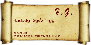 Hadady György névjegykártya